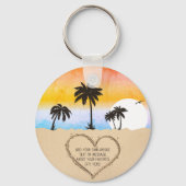 Siesta Key Florida Beach Retro Sunset Souvenir 80s Sleutelhanger (Achterkant)