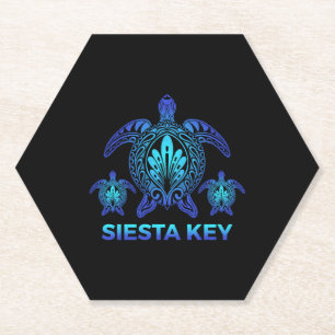 Siesta Key Florida FL Ocean Blue Turtle Souvenirs Kartonnen Onderzetters