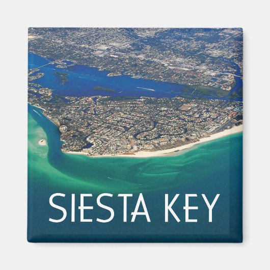 Siesta Key Florida Island Aerial Uitzicht Magneet (Voorkant)