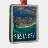 Siesta Key Florida Island Uitzicht Metalen Ornament (Rechts)