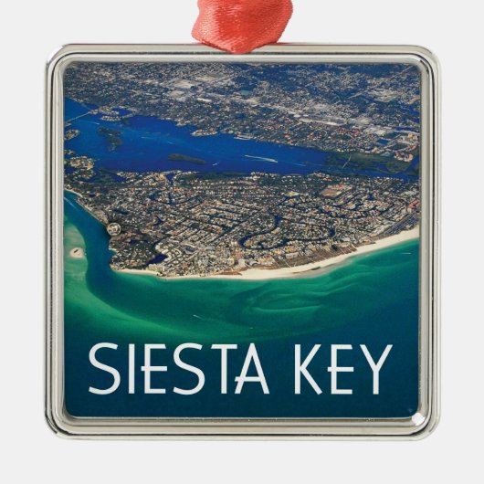 Siesta Key Florida Island Uitzicht Metalen Ornament (Voorkant)