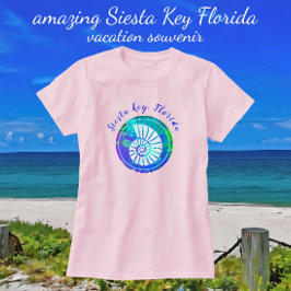 Siesta Key Florida Kleurrijke Mooie Zeeschelp T-shirt
