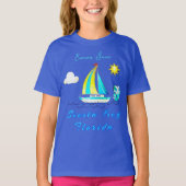 Siesta Key, Florida Ocean Zeilboot en naam T-shirt (Voorkant)
