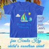 Siesta Key, Florida Ocean Zeilboot en naam T-shirt