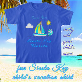 Siesta Key, Florida Ocean Zeilboot en naam T-shirt