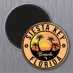 Siesta Key Florida Palm Beach Vintage Travel Magneet<br><div class="desc">Siesta Key Florida Design. Zonneontwerp met je favoriete strand en zee van Florida,  geschikt voor Amerikaanse strandliefhebbers,  vooral die van Siesta Key Beach houden.</div>