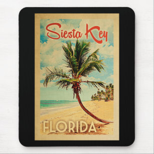 Siesta Key Florida Palm Beach Vintage Travel Muismat