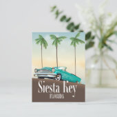 Siesta Key Florida reisposter Briefkaart (Staand voorkant)