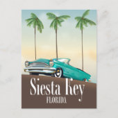 Siesta Key Florida reisposter Briefkaart (Voorkant)