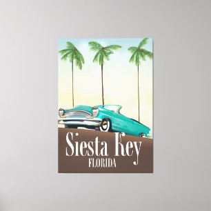 Siesta Key Florida reisposter Canvas Afdruk