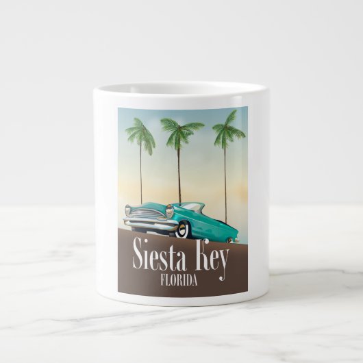 Siesta Key Florida reisposter Grote Koffiekop (Voorkant)