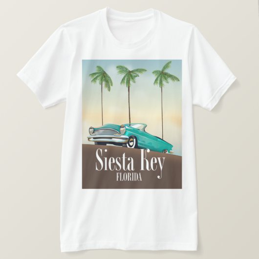 Siesta Key Florida reisposter T-shirt (Design voorkant)