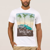 Siesta Key Florida reisposter T-shirt (Voorkant)
