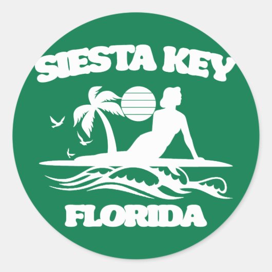 Siesta Key Florida Ronde Sticker (Voorkant)
