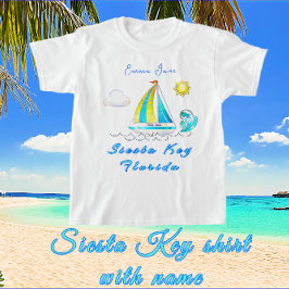 Siesta Key, Florida Sailboat Sun en naam T-shirt