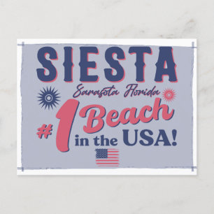 Siesta Key Florida  Souvenir FL Retro Beach Briefkaart