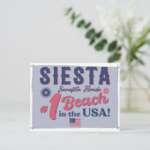 Siesta Key Florida  Souvenir FL Retro Beach Briefkaart (Staand voorkant)