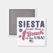 Siesta Key Florida  Souvenir FL Retro Beach Magneet (Voorkant / Achterkant)