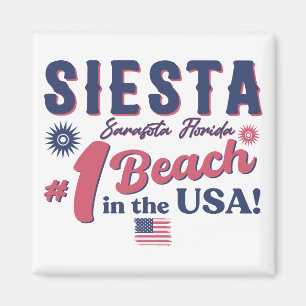 Siesta Key Florida  Souvenir FL Retro Beach Magneet