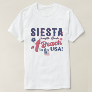 Siesta Key Florida  Souvenir FL Retro Beach T-shirt