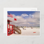 Siesta Key, Florida strand scene foto Briefkaart (Voorkant / Achterkant)