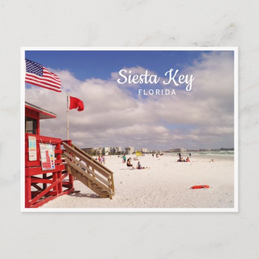 Siesta Key, Florida strand scene foto Briefkaart (Voorkant)