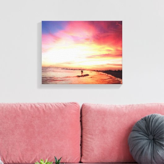 Siesta Key Florida, Summer Night, Sunset Canvas Afdruk (Insitu (Woonkamer))