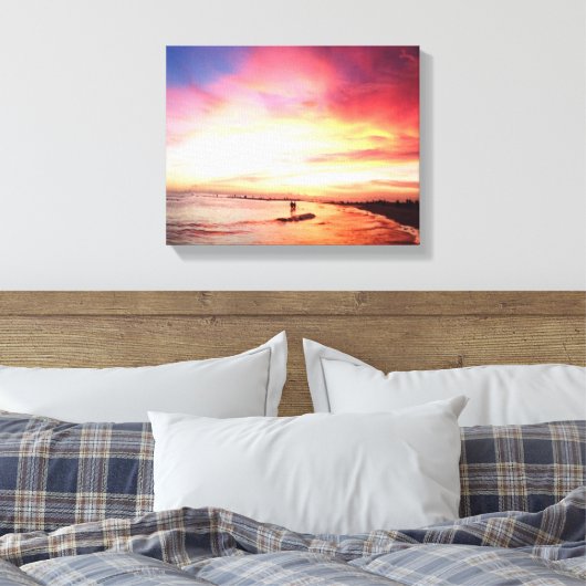 Siesta Key Florida, Summer Night, Sunset Canvas Afdruk (Insitu (Slaapkamer))