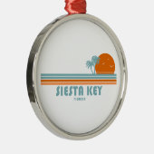 Siesta Key Florida Sun Palm Trees Metalen Ornament (Rechts)