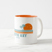 Siesta Key Florida Sun Palm Trees Tweekleurige Koffiemok (Voorkant rechts)