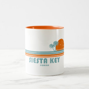 Siesta Key Florida Sun Palm Trees Tweekleurige Koffiemok