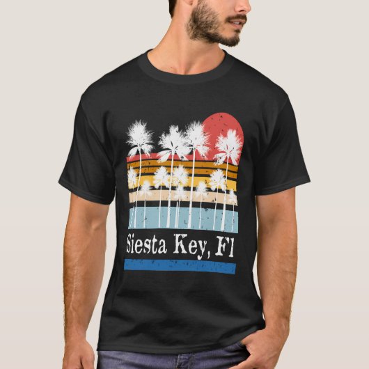 Siesta Key Florida Surf Palm Tree Co T-shirt (Voorkant)