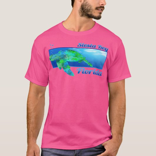 Siesta Key Florida Swimming Zee Turtle T-shirt (Voorkant)