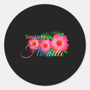 Siesta Key Florida Tropical Flowers Familie vakant Ronde Sticker