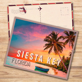 Siesta Key Florida Tropische Palm Beach jaren 1950 Briefkaart