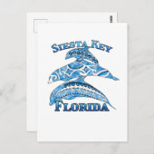 Siesta Key Florida Vacation Tribal Dolphins Briefkaart (Voorkant / Achterkant)