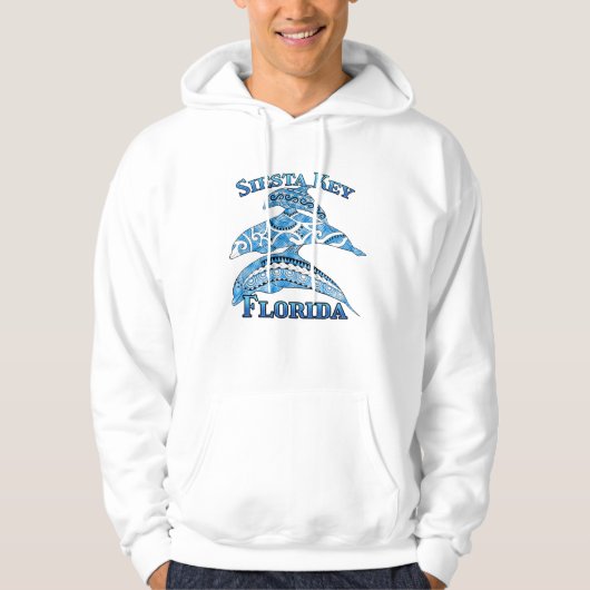 Siesta Key Florida Vacation Tribal Dolphins Hoodie (Voorkant)
