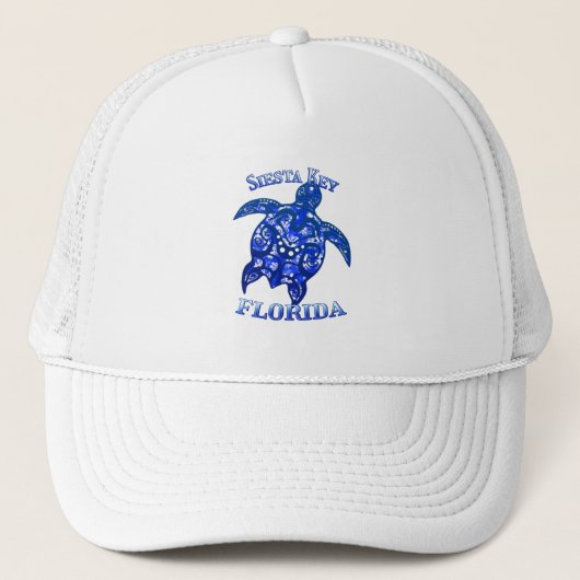 Siesta Key Florida Vacation Tribal Turtle Trucker Pet (Voorkant)