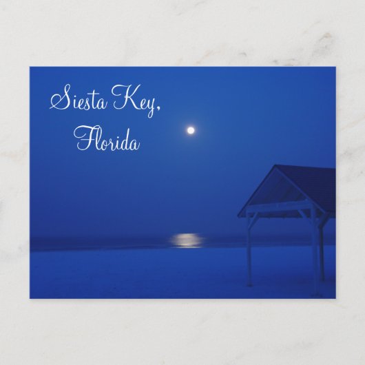 Siesta Key, Florida - volle maan over de golf bij  Briefkaart (Voorkant)