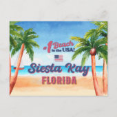 Siesta Key Florida Waterverf Souvenirs FL  Briefkaart (Voorkant)