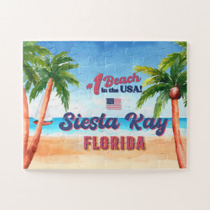 Siesta Key Florida Waterverf Souvenirs FL  Legpuzzel