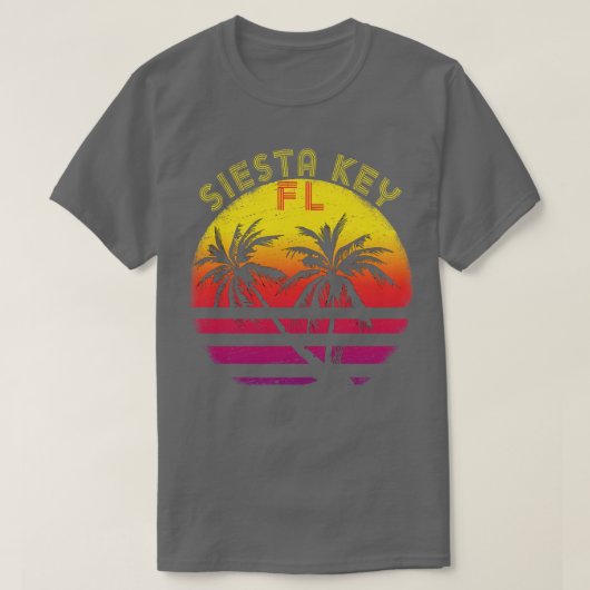 Siesta Key Florida Westcoast Beach Sunset Palm Tre T-shirt (Design voorkant)