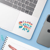 Siesta Key in zonnekleppen Sticker (Laptop met iPhone)