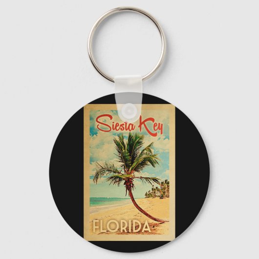 Siesta Key Sleutelhanger Florida Palm Tree Beach R (Voorkant)