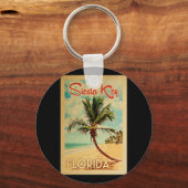 Siesta Key Sleutelhanger Florida Palm Tree Beach R (Voorkant)