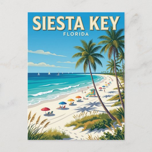 Siesta Key Strand Florida Briefkaart (Voorkant)