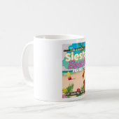 Siesta strand florida vintage reisposter koffiemok (Voorkant links)