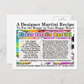 Siesta Tequila Martini Recept Briefkaart (Voorkant / Achterkant)
