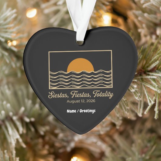 Siestas Fiestas Totality Spain Solar Eclipse 2026 Ornament (Boom)