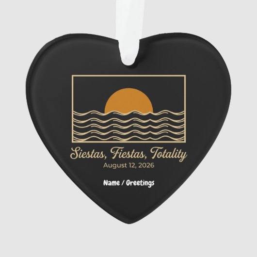 Siestas Fiestas Totality Spain Solar Eclipse 2026  Ornament (achterkant)